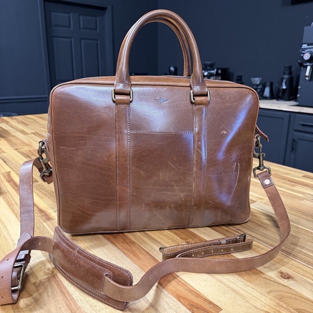 Satchel & Page Founder Leather Briefcase - Brown